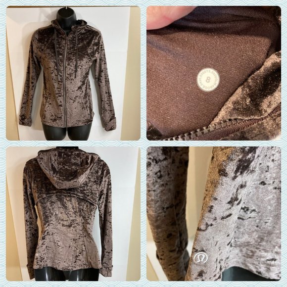 lululemon athletica Jackets Coats Lululemon Hooded Define Jacket Crushed Velvet Size 8 Poshmark